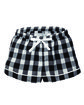 Boxercraft Ladies' Flannel Short blk/ wht bff pld OFFront