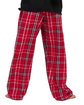 Boxercraft Youth Polyester Flannel Pant red/ white plaid ModelBack