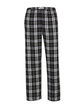 Boxercraft Youth Polyester Flannel Pant black/ white pld OFFront