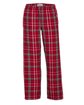 Boxercraft Youth Polyester Flannel Pant red/ white plaid OFFront