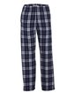 Boxercraft Youth Polyester Flannel Pant navy/ silvr pld OFFront