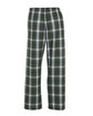 Boxercraft Youth Polyester Flannel Pant green/ white pld OFBack