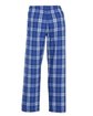 Boxercraft Youth Polyester Flannel Pant royal/ silvr pld OFBack
