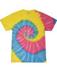Tie-Dye Adult 5.4 oz., 100% Cotton T-Shirt sunshine FlatFront