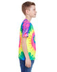 Tie-Dye Youth 5.4 oz. 100% Cotton T-Shirt neon rainbow ModelSide