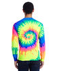 Tie-Dye Adult 5.4 oz. 100% Cotton Long-Sleeve T-Shirt neon rainbow ModelBack