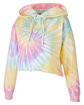 Tie-Dye Ladies' Cropped Hooded Sweatshirt zen rainbow OFQrt
