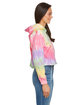 Tie-Dye Ladies' Cropped Hooded Sweatshirt zen rainbow ModelSide