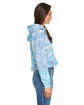 Tie-Dye Ladies' Cropped Hooded Sweatshirt lagoon ModelSide