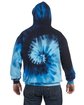 Tie-Dye Adult Tie-Dyed Pullover Hooded Sweatshirt BLUE OCEAN ModelBack
