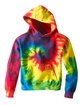Tie-Dye Youth 8.5 oz. Tie-Dyed Pullover Hooded Sweatshirt REACTIVE RAINBOW FlatFront