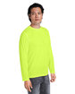 CORE365 Adult Fusion ChromaSoft™ Performance Long-Sleeve T-Shirt SAFETY YELLOW ModelQrt