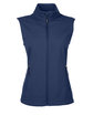CORE365 Ladies' Cruise Two-Layer Fleece Bonded Soft Shell Vest classic navy OFFront