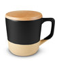 Prime Line 16.5oz Boston Ceramic Mug With Wood Lid black ModelBack