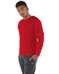 Champion Adult Long-Sleeve Ringspun T-Shirt ATHLETIC RED ModelQrt