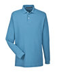 Devon & Jones Men's Pima Piqué Long-Sleeve Polo slate blue OFFront