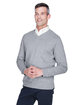 Devon & Jones Men's V-Neck Sweater grey heather ModelQrt