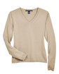 Devon & Jones Ladies' V-Neck Sweater stone FlatFront