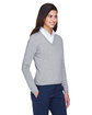 Devon & Jones Ladies' V-Neck Sweater grey heather ModelQrt