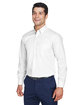 Devon & Jones Men's Crown Collection® Tall Solid Broadcloth Woven Shirt white ModelQrt