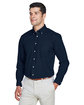 Devon & Jones Men's Crown Collection® Tall Solid Broadcloth Woven Shirt navy ModelQrt