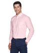 Devon & Jones Men's Crown Collection Solid Oxford Woven Shirt pink ModelQrt