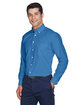 Devon & Jones Men's Crown Collection Solid Oxford Woven Shirt french blue ModelQrt