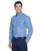 Devon & Jones Men's Crown Collection Solid Oxford Woven Shirt light blue ModelQrt