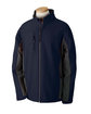 Devon & Jones Men's Soft Shell Colorblock Jacket navy/ dk chrcoal OFFront