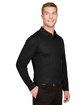 Devon & Jones CrownLux Performance™ Men's Plaited Long Sleeve Polo BLACK ModelQrt