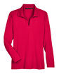 Devon & Jones CrownLux Performance™ Ladies' Plaited Long Sleeve Polo RED FlatFront