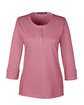 Devon & Jones Ladies' Central Cotton Blend Mlange Knit Top burgundy heather OFFront