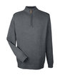 Devon & Jones Men's Manchester Fully-Fashioned Quarter-Zip Sweater DK GREY HTH/ BLK OFFront