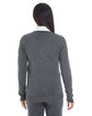 Devon & Jones Ladies' Manchester Fully-Fashioned Full-Zip Cardigan Sweater dk grey hth/ blk ModelBack
