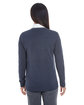 Devon & Jones Ladies' Manchester Fully-Fashioned Full-Zip Cardigan Sweater navy/ graphite ModelBack