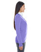 Devon & Jones Ladies' Manchester Fully-Fashioned Full-Zip Cardigan Sweater grape/ navy ModelSide