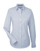 Devon & Jones Ladies' Crown Collection Striped Woven Shirt navy/ white OFFront