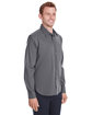 Devon & Jones Men's Crown  Collection® Stretch Broadcloth Untucked Shirt GRAPHITE ModelQrt
