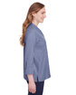 Devon & Jones Ladies' Crown Collection Stretch Pinpoint Chambray Three-Quarter Sleeve Blouse  ModelSide