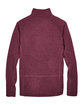 Devon & Jones Adult Bristol Sweater Fleece Quarter-Zip BURGUNDY HEATHER FlatBack