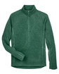 Devon & Jones Adult Bristol Sweater Fleece Quarter-Zip FOREST HEATHER FlatFront