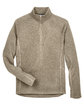 Devon & Jones Adult Bristol Sweater Fleece Quarter-Zip KHAKI HEATHER FlatFront