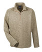 Devon & Jones Adult Bristol Sweater Fleece Quarter-Zip KHAKI HEATHER OFFront
