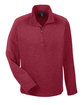 Devon & Jones Adult Bristol Sweater Fleece Quarter-Zip RED HEATHER OFFront