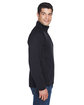 Devon & Jones Adult Bristol Sweater Fleece Quarter-Zip BLACK ModelSide