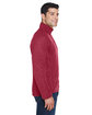 Devon & Jones Adult Bristol Sweater Fleece Quarter-Zip RED HEATHER ModelSide