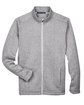 Devon & Jones Men's Bristol Full-Zip Sweater Fleece Jacket grey heather FlatFront