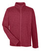 Devon & Jones Men's Bristol Full-Zip Sweater Fleece Jacket RED HEATHER OFFront
