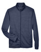 Devon & Jones Men's Newbury Colorblock Mlange Fleece Full-Zip navy/ navy hthr FlatFront