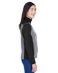 Devon & Jones Ladies' Newbury Colorblock Mlange Fleece Full-Zip  ModelSide